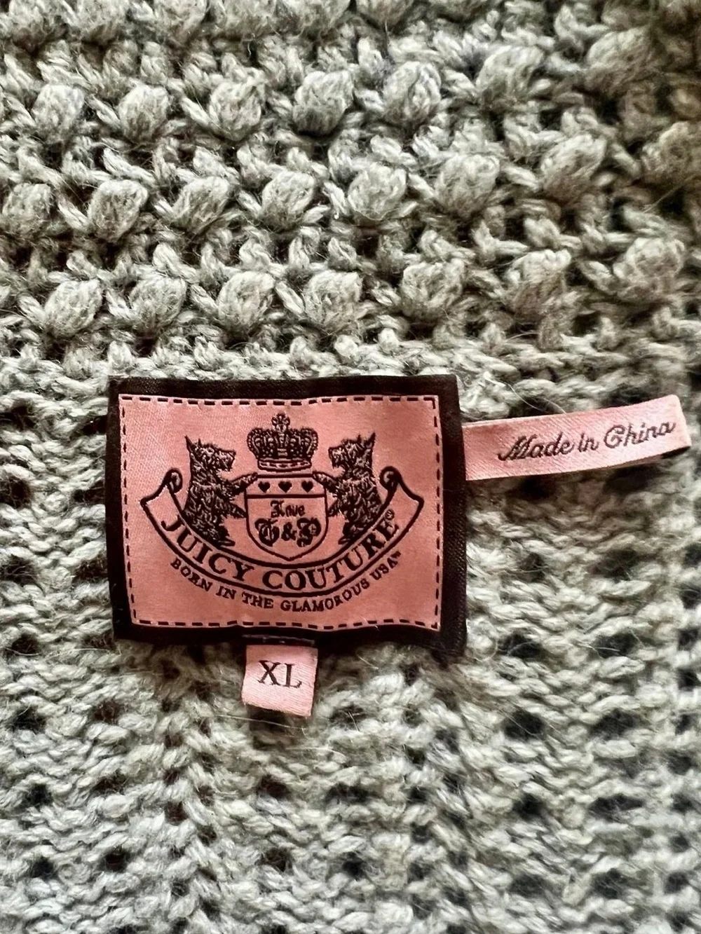 Juicy Couture Y2K Open Knit Angora Cashmere and Wool Blend Cardigan Sweater